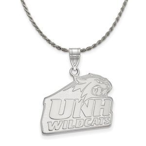 Sterling Silver U. of New Hampshire Wildcats Large Necklace - 24 Inch